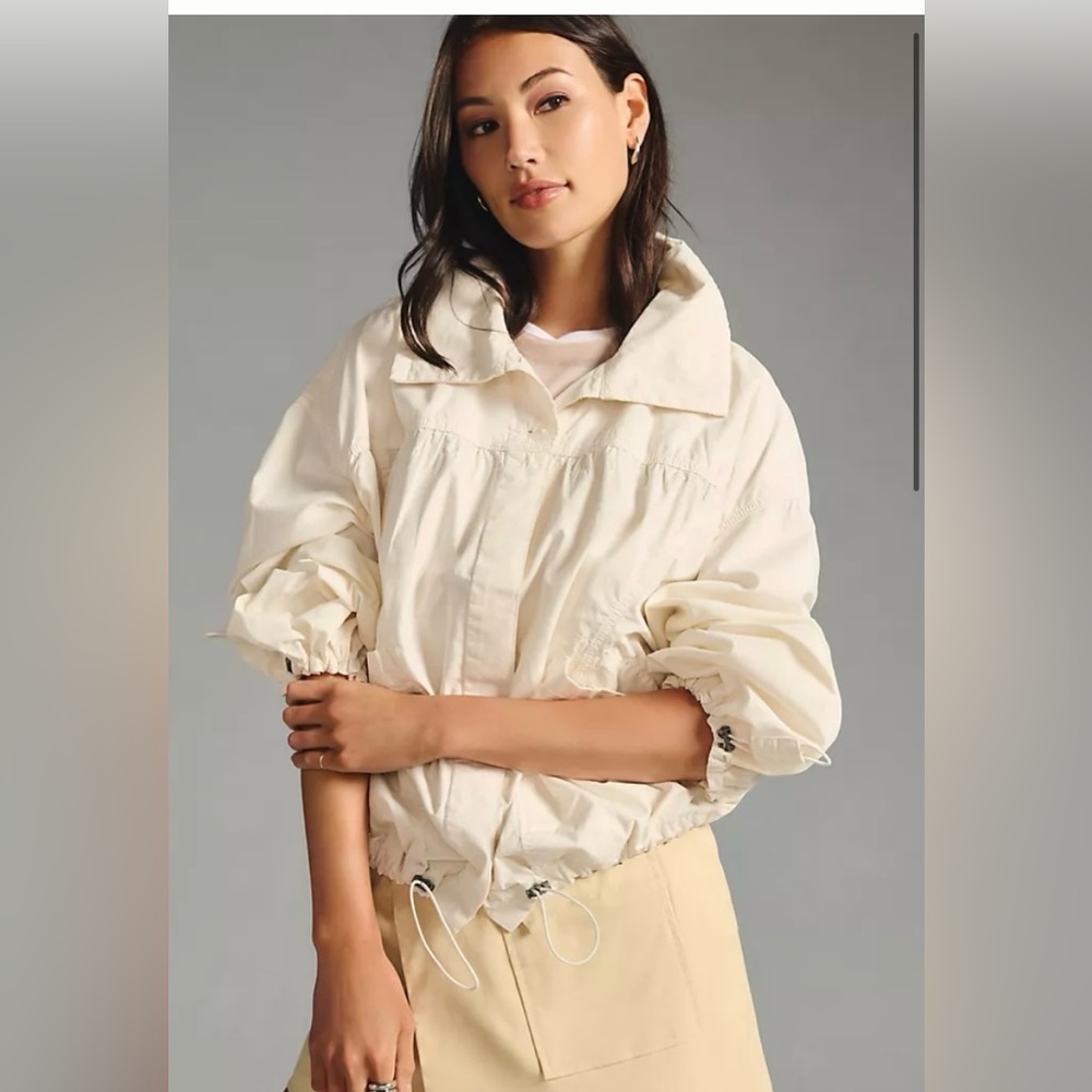 ANTHROPOLOGIE ANORAK JACKET large cream color